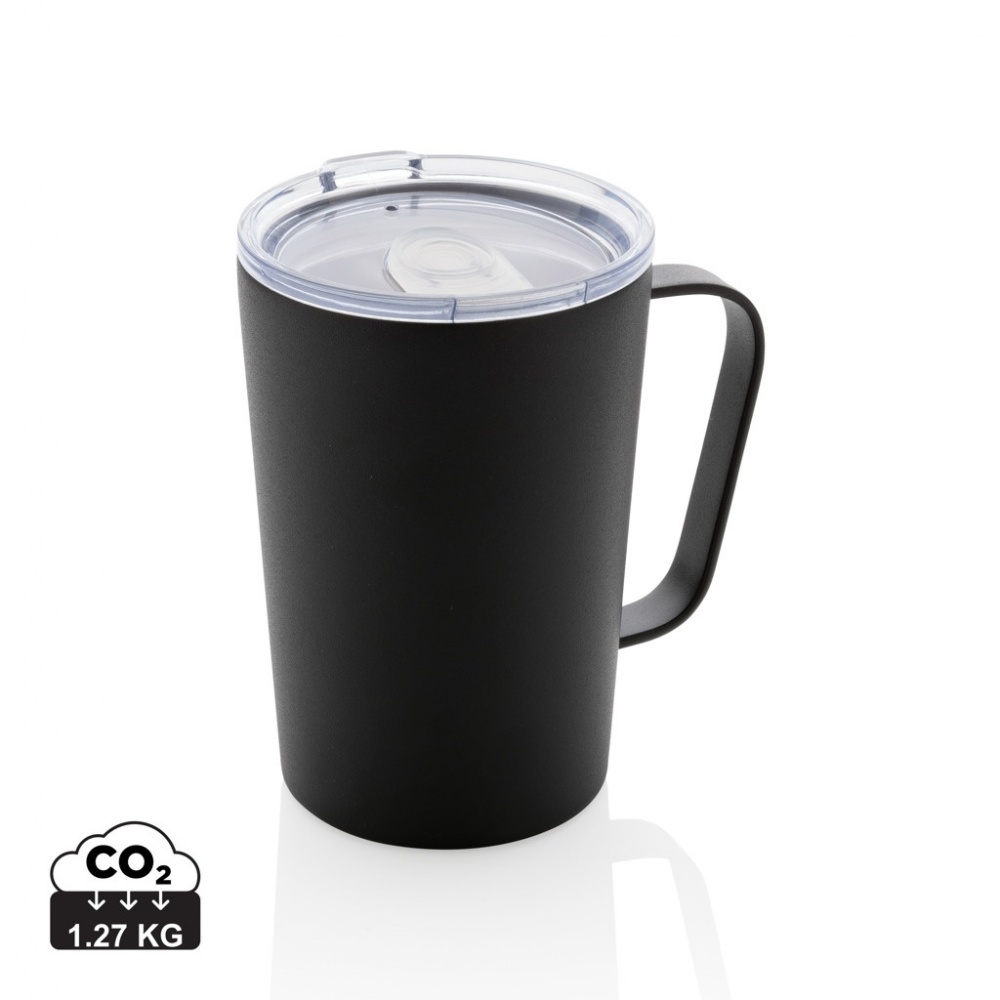 Logo trade promotional gift photo of: RCS Recycled stainless steel modern vacuum mug with lid