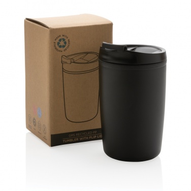 Logo trade promotional merchandise photo of: GRS Recycled PP tumbler with flip lid