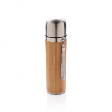 Logo trade business gift photo of: Bamboo vacuum travel flask