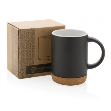 Logo trade promotional item photo of: Ceramic mug with cork base 280ml
