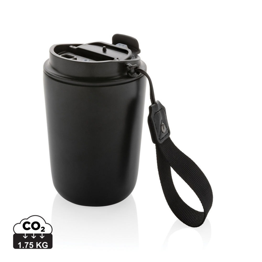 Logo trade promotional items image of: Cuppa RCS re-steel vacuum tumbler with lanyard
