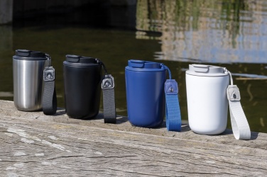 Logotrade promotional giveaway image of: Cuppa RCS re-steel vacuum tumbler with lanyard
