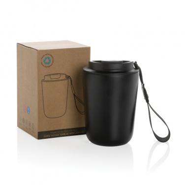 Logo trade promotional gift photo of: Cuppa RCS re-steel vacuum tumbler with lanyard