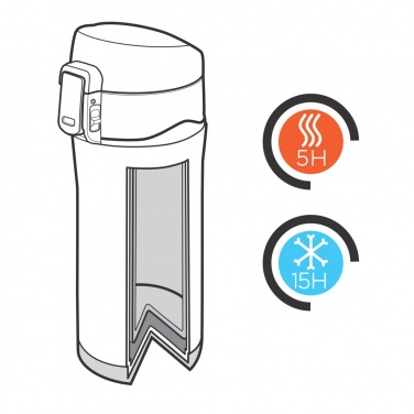 Logo trade promotional giveaways picture of: RCS Recycled stainless steel easy lock vacuum mug