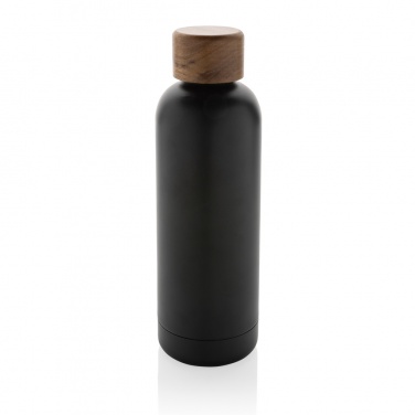 Logotrade corporate gift picture of: Wood RCS certified recycled stainless steel vacuum bottle