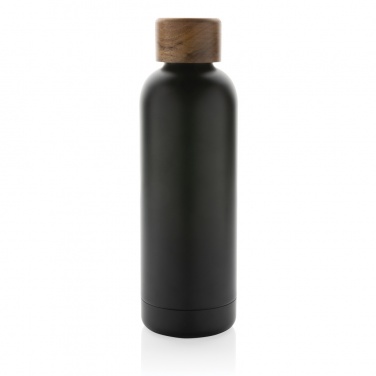 Logo trade promotional gifts image of: Wood RCS certified recycled stainless steel vacuum bottle