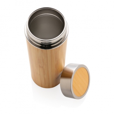 Logo trade promotional merchandise photo of: Leak proof bamboo vacuum bottle