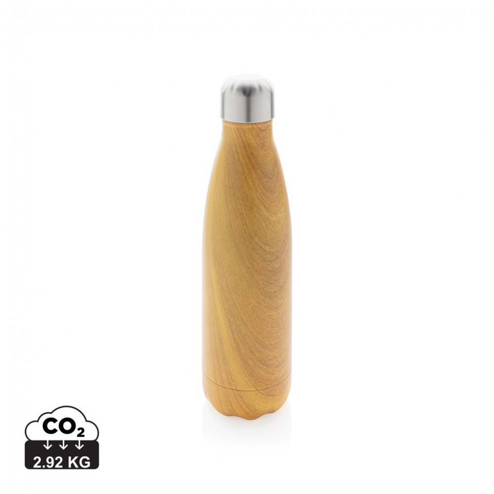 Logotrade corporate gift image of: Vacuum insulated stainless steel bottle with wood print