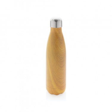 Logo trade promotional merchandise image of: Vacuum insulated stainless steel bottle with wood print