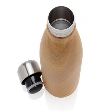 Logo trade promotional giveaways picture of: Vacuum insulated stainless steel bottle with wood print