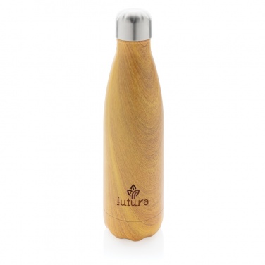 Logo trade promotional items picture of: Vacuum insulated stainless steel bottle with wood print