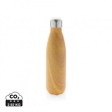 Logo trade corporate gift photo of: Vacuum insulated stainless steel bottle with wood print
