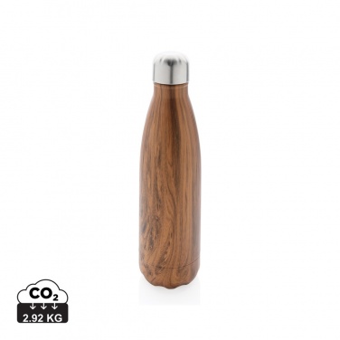Logo trade advertising products image of: Vacuum insulated stainless steel bottle with wood print