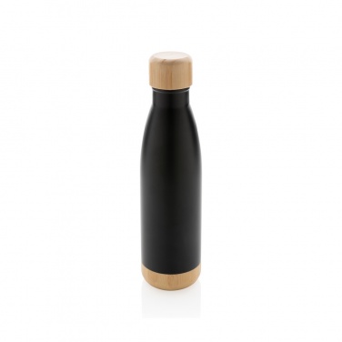 Logotrade promotional giveaway picture of: Vacuum stainless steel bottle with bamboo lid and bottom