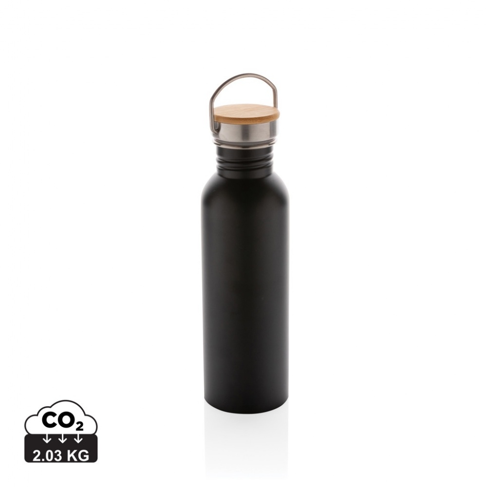 Logotrade promotional products photo of: Modern stainless steel bottle with bamboo lid
