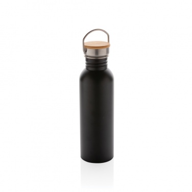 Logo trade promotional items image of: Modern stainless steel bottle with bamboo lid