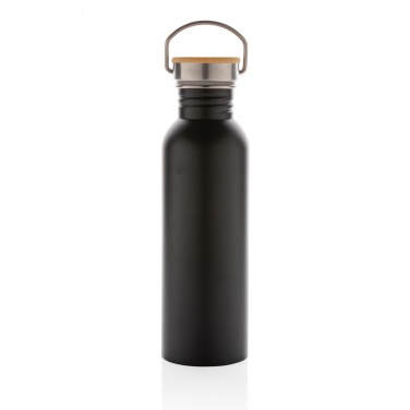 Logo trade corporate gifts image of: Modern stainless steel bottle with bamboo lid