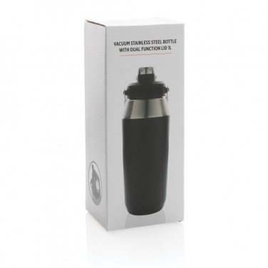Logotrade promotional gift image of: Vacuum stainless steel dual function lid bottle 1L