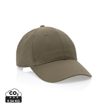 Logo trade corporate gifts image of: Impact 6 panel 190gr Recycled cotton cap with AWARE™ tracer