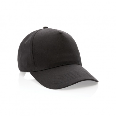 Logo trade promotional products image of: Impact 5 panel 190gr Recycled cotton cap with AWARE™ tracer