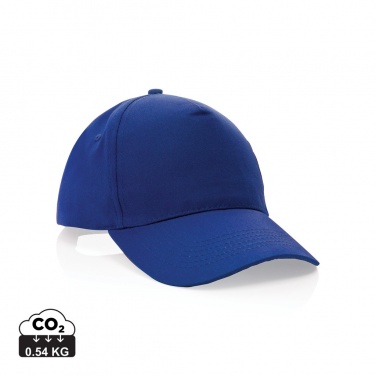 Logo trade corporate gifts image of: Impact 5 panel 190gr Recycled cotton cap with AWARE™ tracer