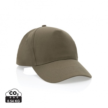 Logo trade promotional merchandise photo of: Impact 5 panel 190gr Recycled cotton cap with AWARE™ tracer