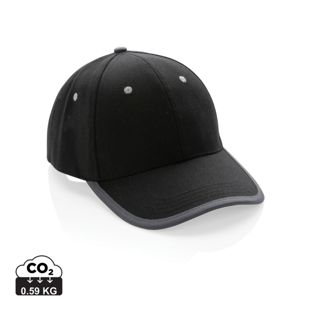 Logo trade promotional giveaways image of: Impact AWARE™ Brushed rcotton 6 panel contrast cap 280gr