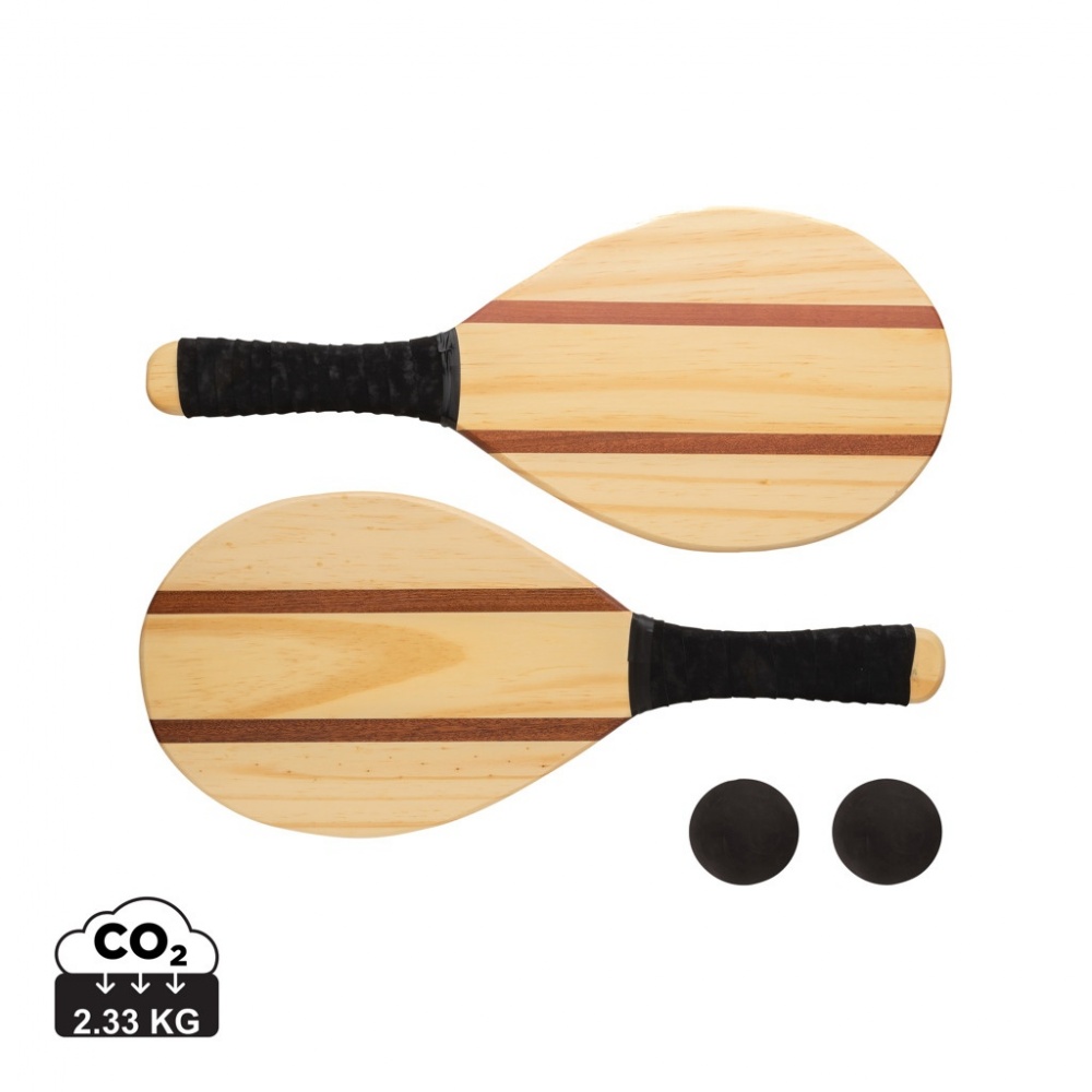 Logotrade advertising product picture of: Wooden frescobol tennis set