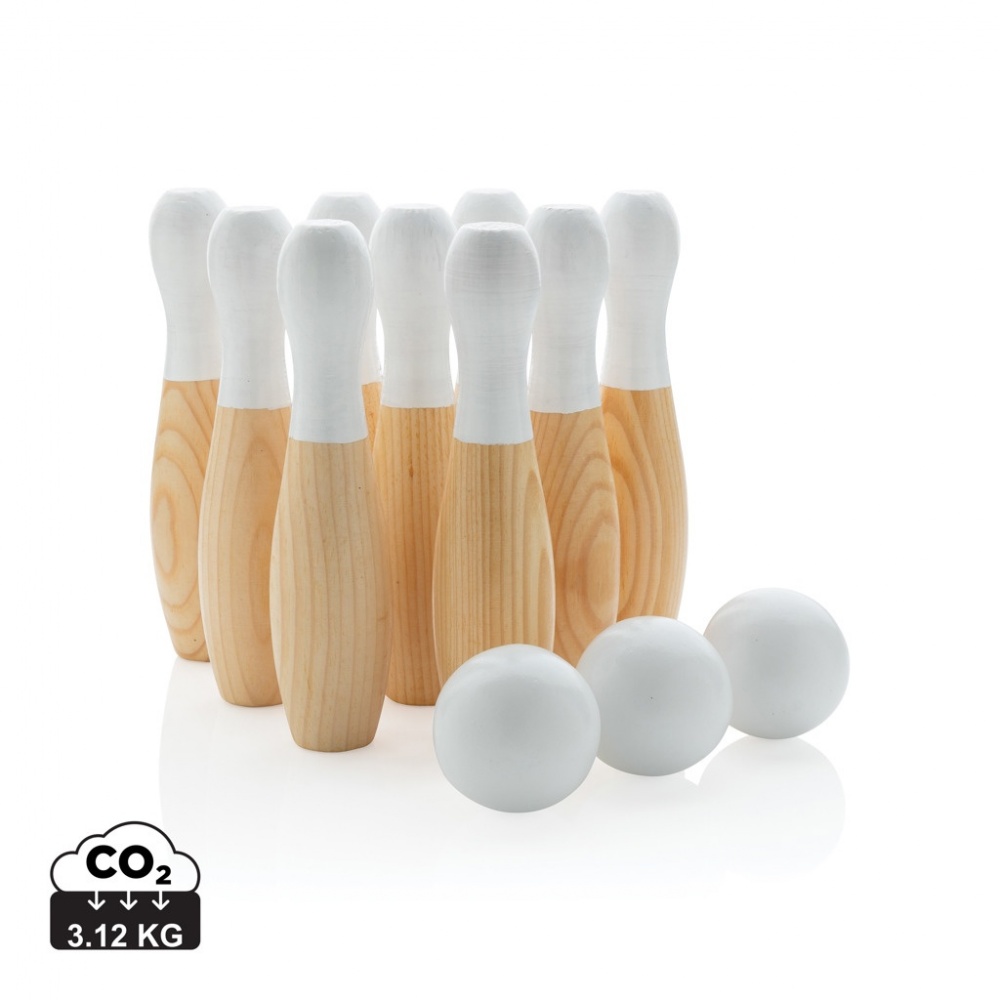 Logo trade promotional items image of: Wooden skittles set