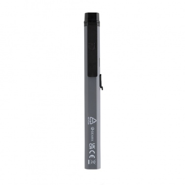 Logo trade advertising products image of: Gear X RCS recycled plastic USB rechargeable pen light