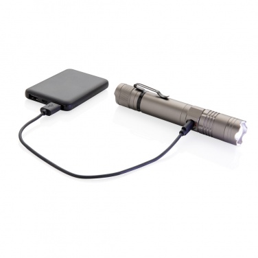 Logo trade promotional merchandise photo of: Rechargeable 3W flashlight