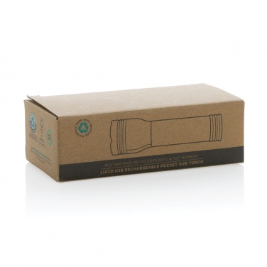 Logo trade corporate gift photo of: Lucid 1W RCS certified recycled plastic & bamboo torch