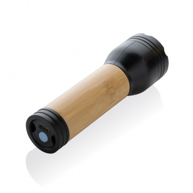 Logo trade promotional products picture of: Lucid 3W RCS certified recycled plastic & bamboo torch
