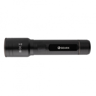 Logotrade promotional merchandise picture of: RCS recycled aluminum USB-rechargeable heavy duty torch