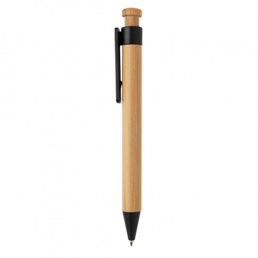 Logotrade promotional item picture of: Bamboo pen with wheatstraw clip