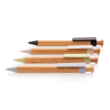 Logo trade promotional product photo of: Bamboo pen with wheatstraw clip