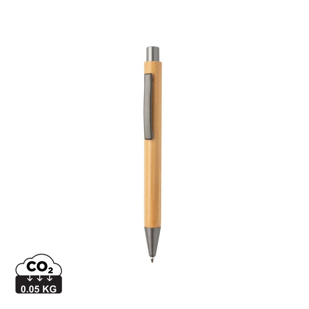 Logo trade advertising products image of: Slim design bamboo pen