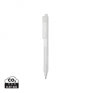 Logo trade business gifts image of: X9 frosted pen with silicone grip