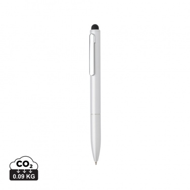 Logotrade promotional item image of: Kymi RCS certified recycled aluminium pen with stylus