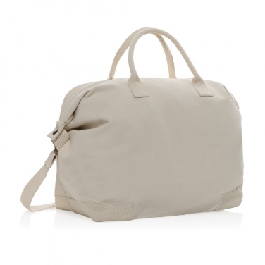 Logo trade corporate gift photo of: Kezar AWARE™ 500 gsm recycled canvas deluxe weekend bag