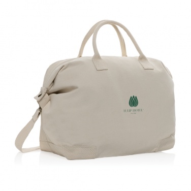 Logotrade promotional gift picture of: Kezar AWARE™ 500 gsm recycled canvas deluxe weekend bag