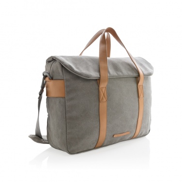 Logo trade promotional giveaways picture of: Canvas laptop bag PVC free