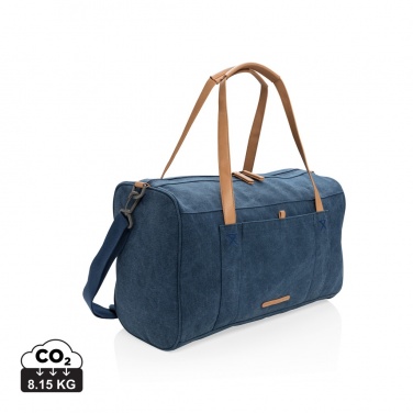 Logo trade promotional giveaways image of: Canvas travel/weekend bag PVC free