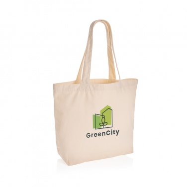 Logo trade corporate gift photo of: Impact Aware™ 240 gsm rcanvas shopper w/pocket undyed