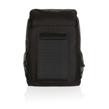 Logo trade corporate gifts picture of: Pedro AWARE™ RPET deluxe backpack with 5W solar panel