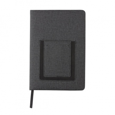 Logo trade business gifts image of: Deluxe A5 Notebook with phone pocket