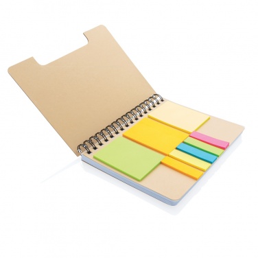 Logo trade promotional items image of: A5 Kraft spiral notebook with sticky notes