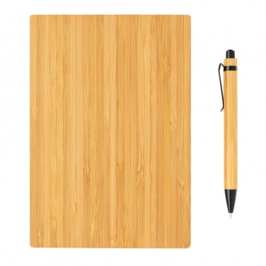 Logotrade promotional merchandise picture of: A5 Bamboo notebook & pen set