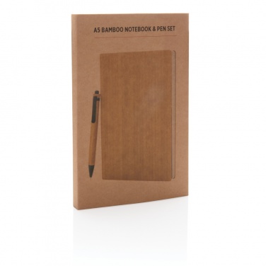 Logotrade promotional product image of: A5 Bamboo notebook & pen set