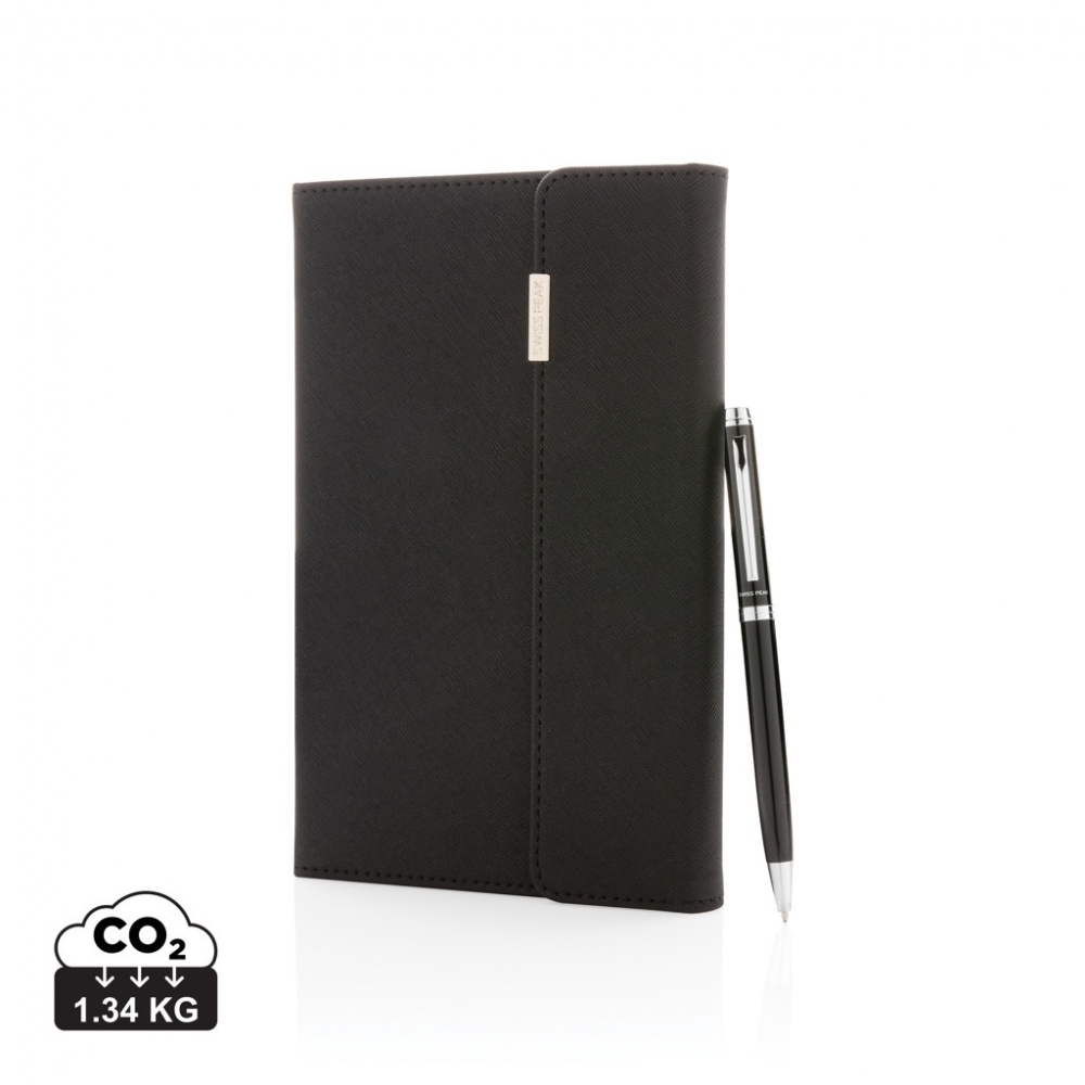 Logotrade promotional item picture of: Swiss Peak deluxe A5 notebook and pen set